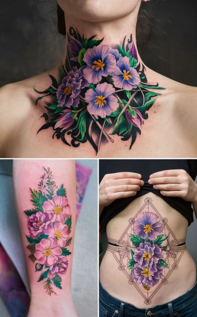 February birth flower tattoo ideas