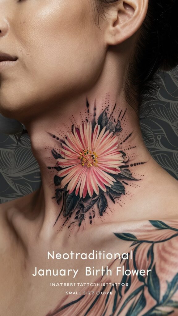 January birth flower tattoo female