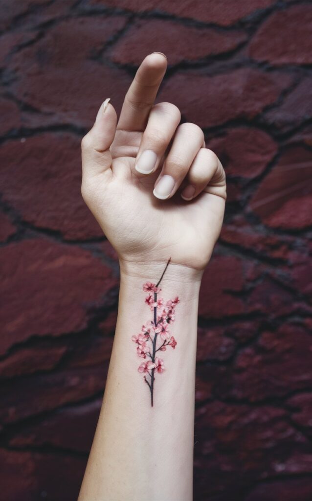 Japanese cherry blossom tattoo sleeve