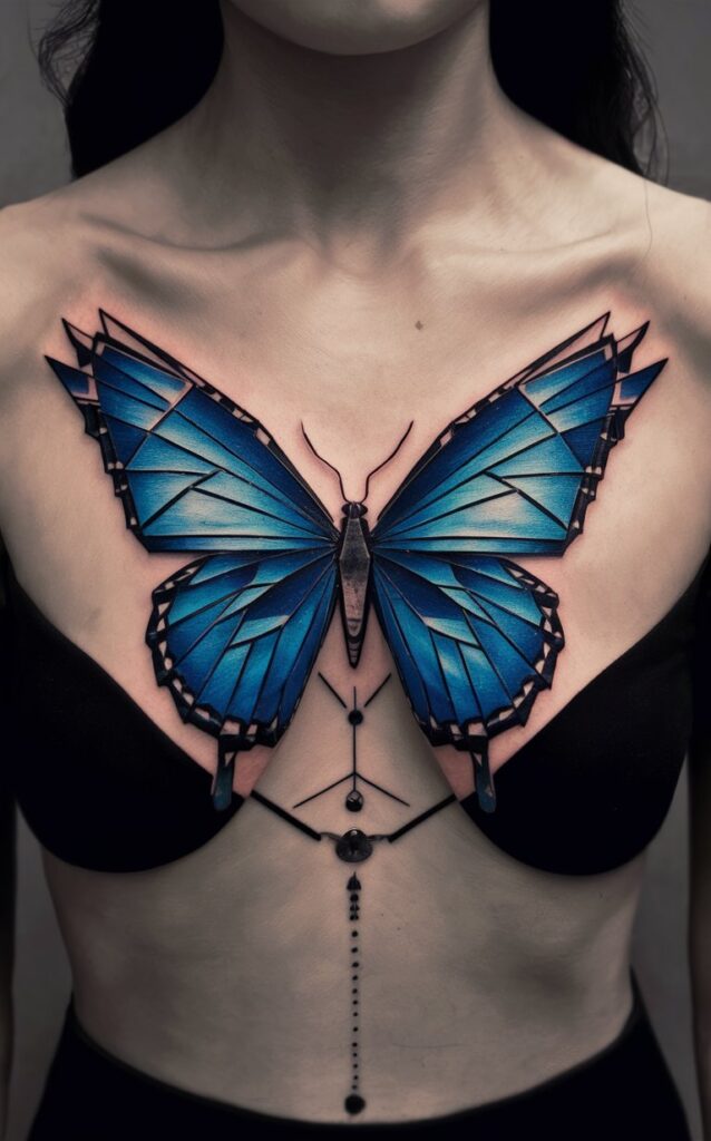 blue butterfly tattoo female