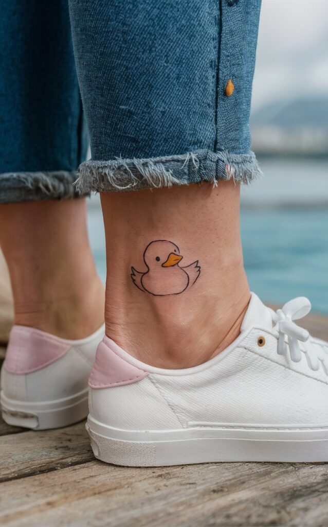 rubber duck tattoo black and white