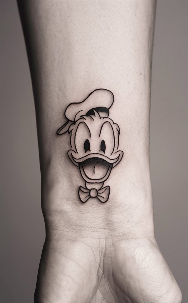 rubber duck tattoo black and white