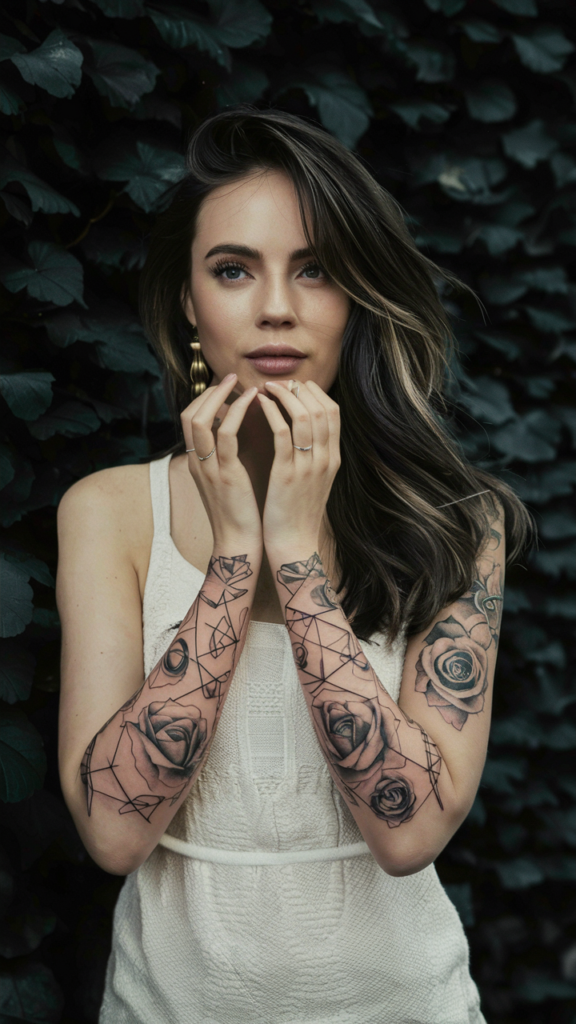 geometric tattoo designs for females