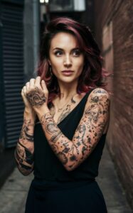quarter sleeve tattoos for females