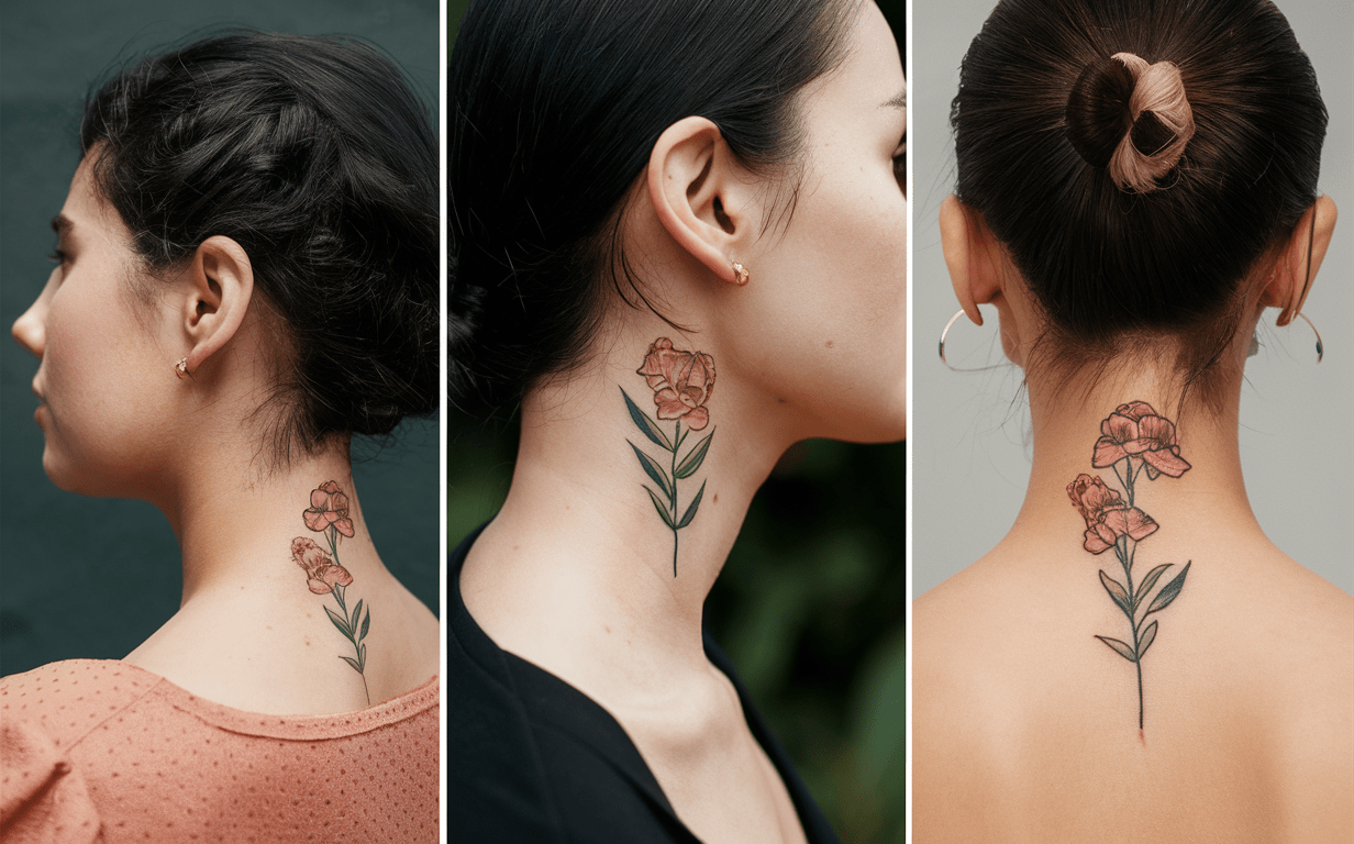 Tiny gladiolus tattoo