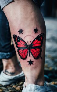 Red butterfly tattoo on hand- red butterfly tattoo meaning - red butterfly tattoo neck - Red butterfly tattoo small - Red butterfly tattoo female - red butterfly tattoo behind ear