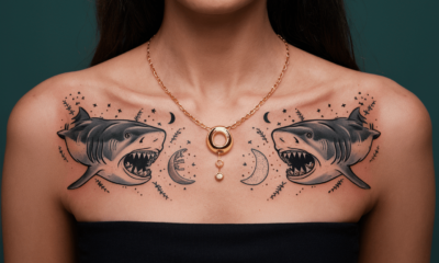 Shark tattoo cover