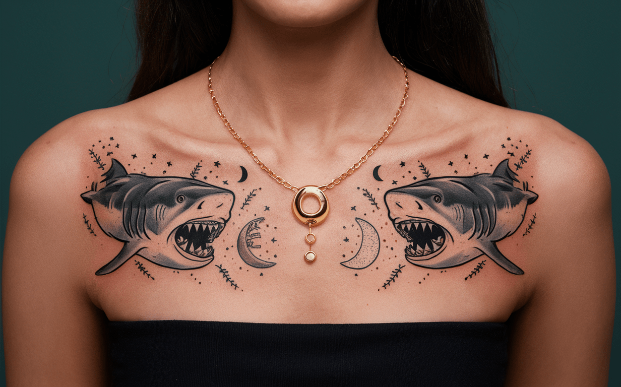 Shark tattoo cover
