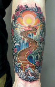 Stairway to heaven tattoo small - stairway to heaven tattoo half sleeve - stairway to heaven tattoo meaning - stairway to heaven tattoo female - stairway to heaven tattoo forearm - stairway to heaven tattoo shoulder