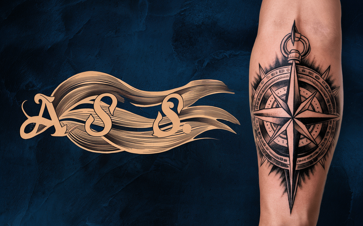 Viking compass tattoo cover