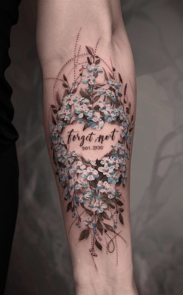 forget me not tattoo with name