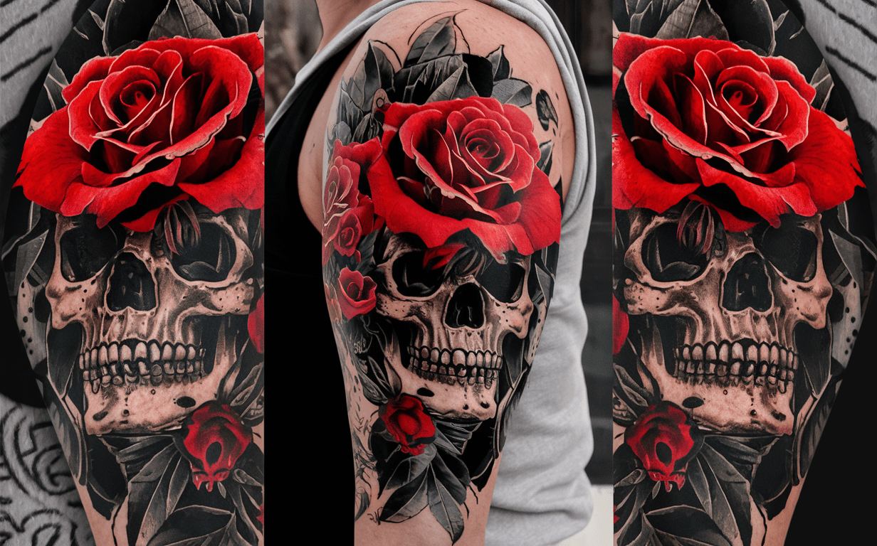 mens floral tattoo cover
