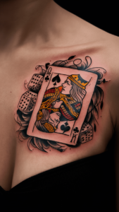 Playing cards tattoo small - Playing cards tattoo ideas - cards tattoo on hand - Playing cards tattoo sleeve - Playing cards tattoo forearm