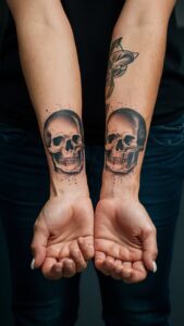 skull tattoo on hand
