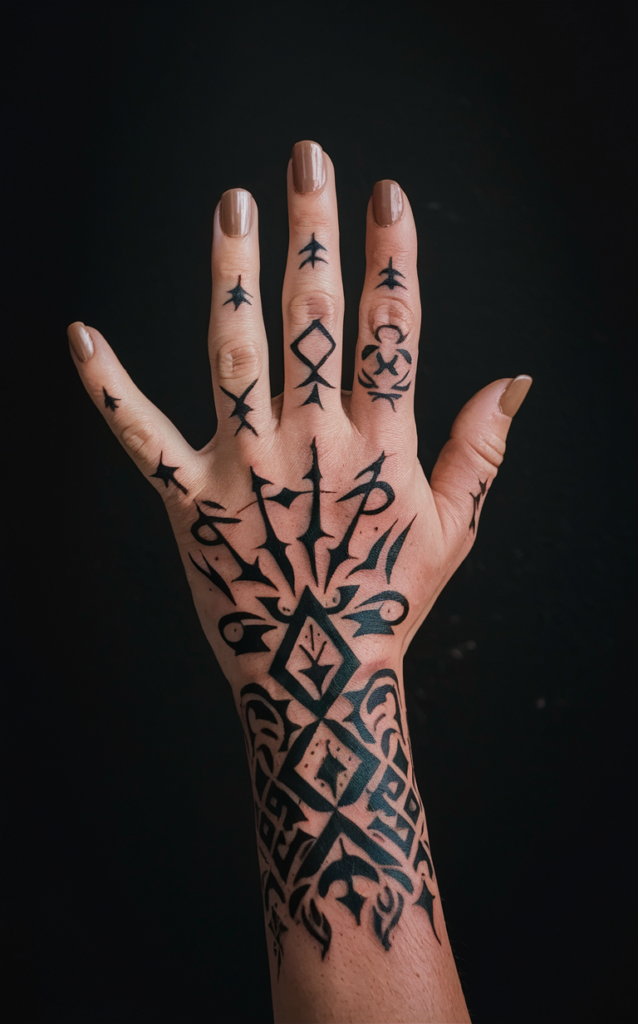 traditional hand tattoo women