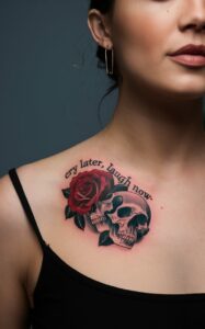 Cry later laugh now tattoo meaning - Cry later laugh now tattoo small - Cry later laugh now tattoo female - Cry later laugh now tattoo simple - Laugh now cry later tattoo ideas - Laugh now cry later Tattoo Stencil
